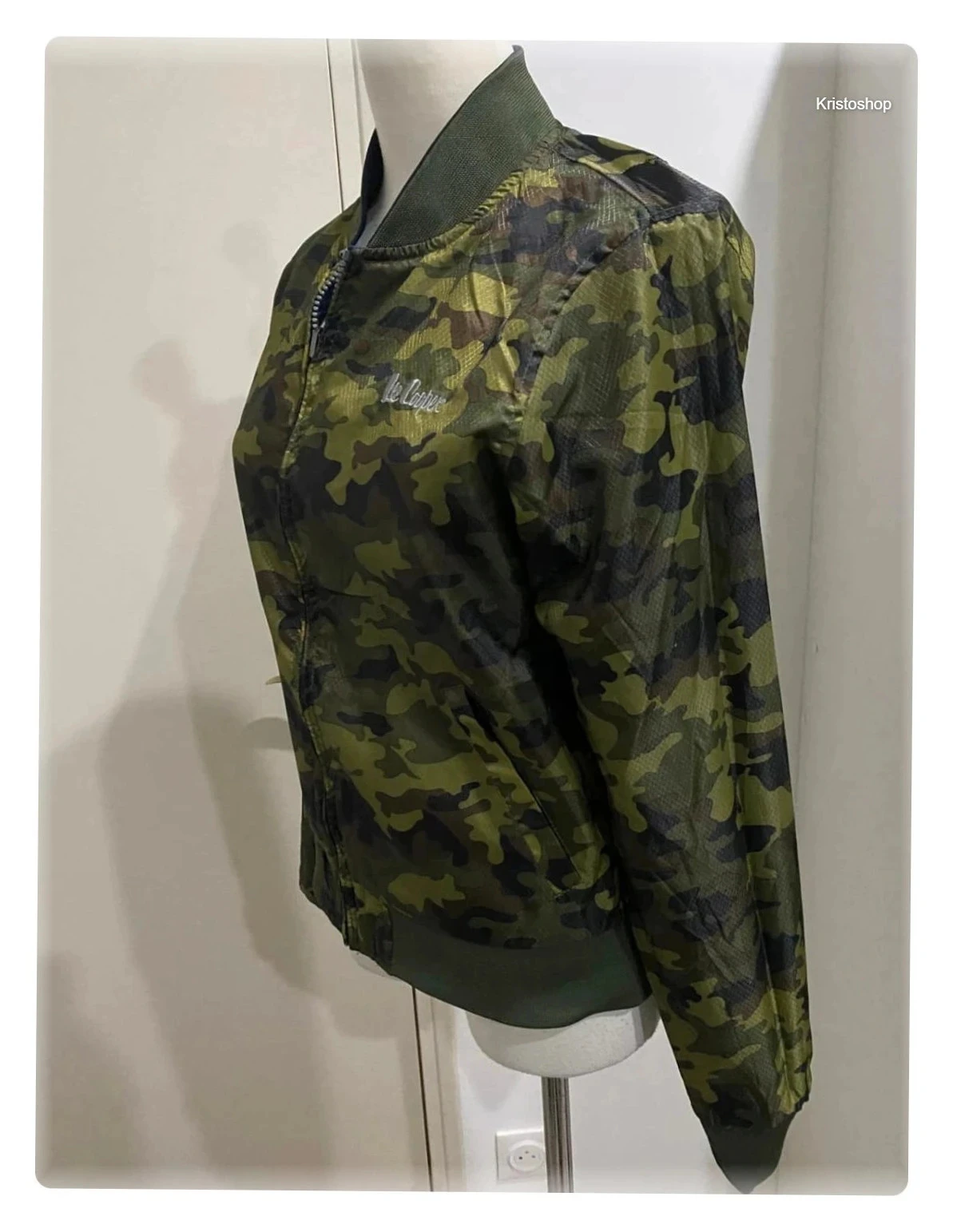 Chaqueta 2-en-1 Lee Cooper Reversible negra y camuflaje Fullzip Crewneck Talla XS – photo 4